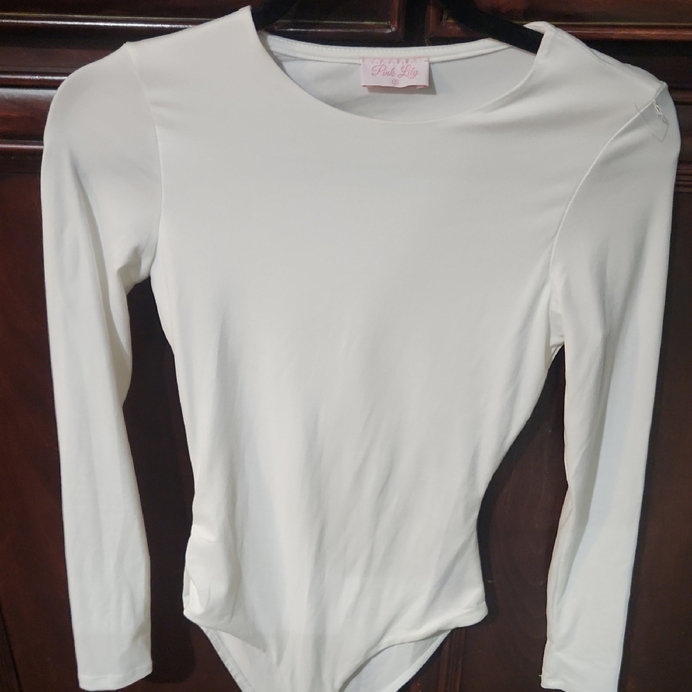 Pink Lily Classic White Bodysuit